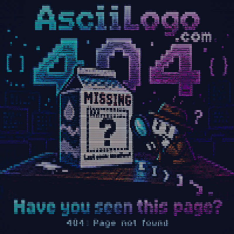The illustration as color ASCII art with the Photo preset