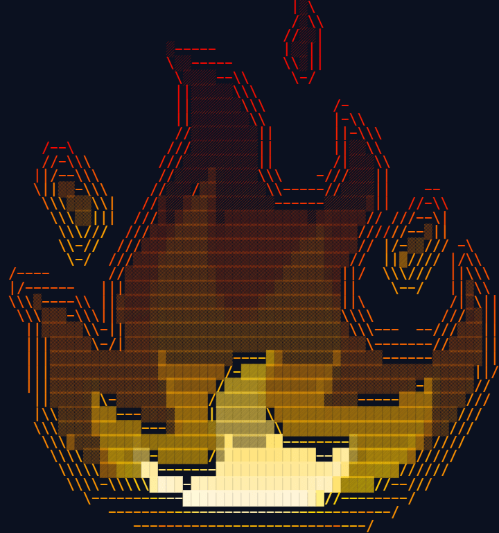 The fire emoji in full color block characters
