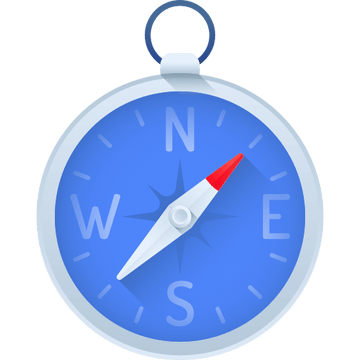 Original 3D icon of a blue compass