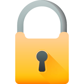 Original 3D icon of a yellow padlock