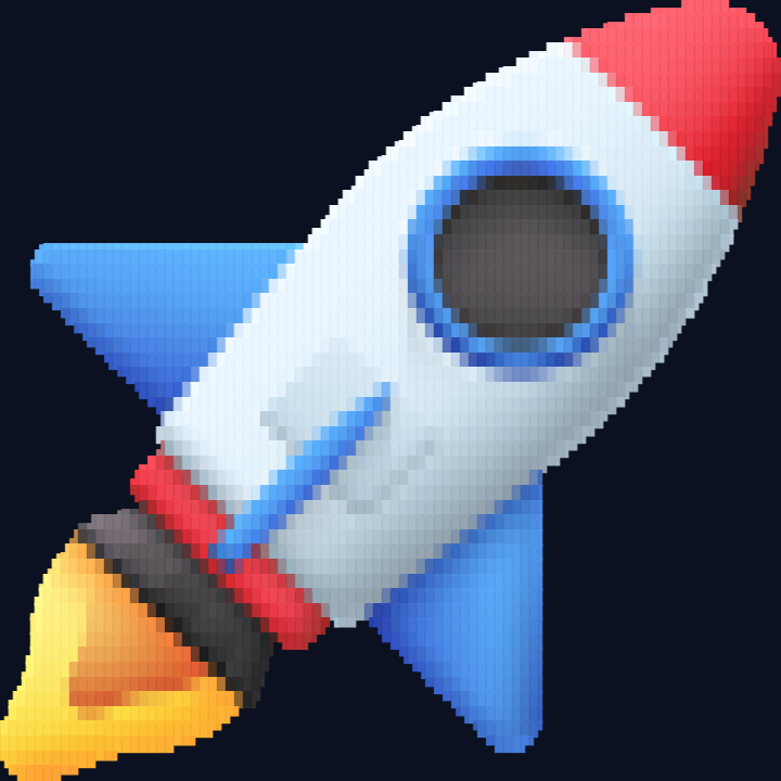 The rocket icon in full color Quadrant blocks