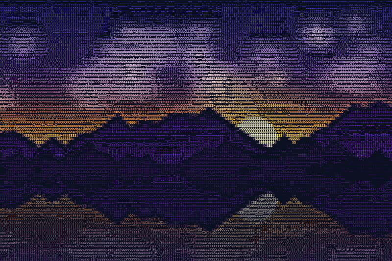 The landscape as color ASCII art with the Photo preset