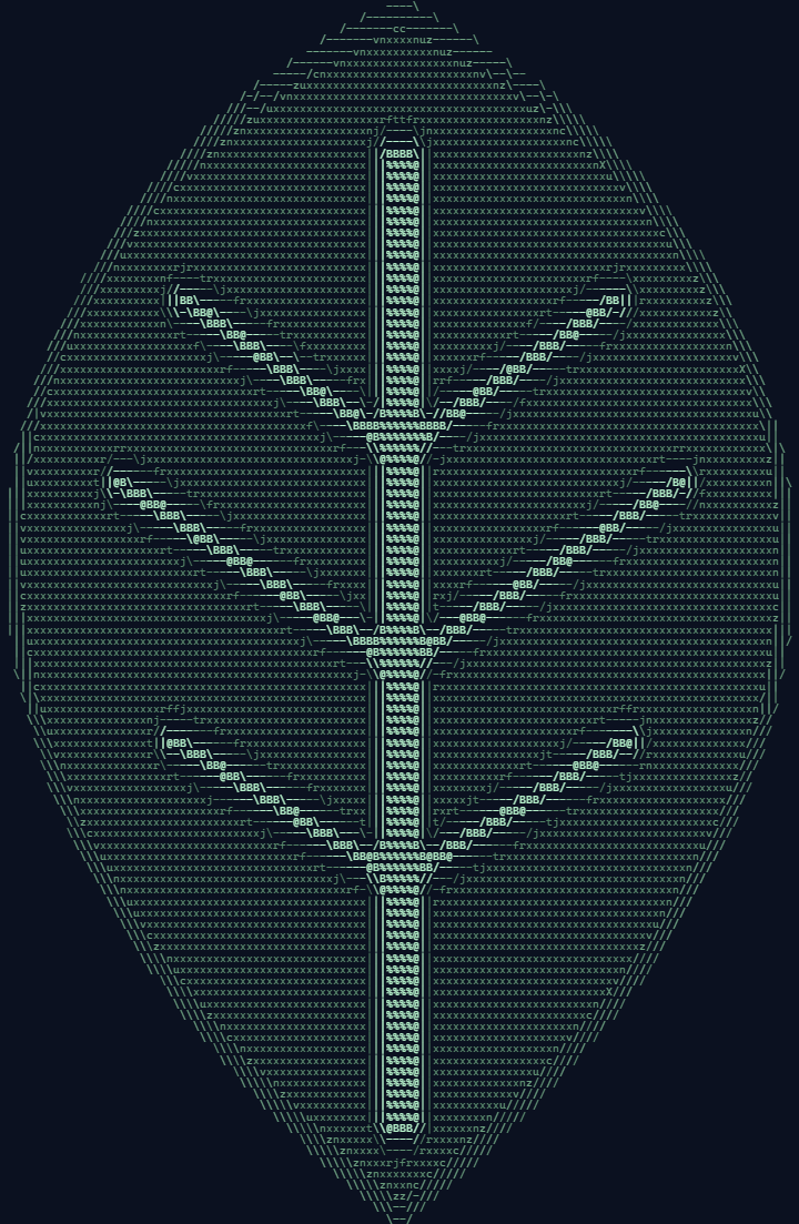 The Leaf logo as duotone green ASCII art