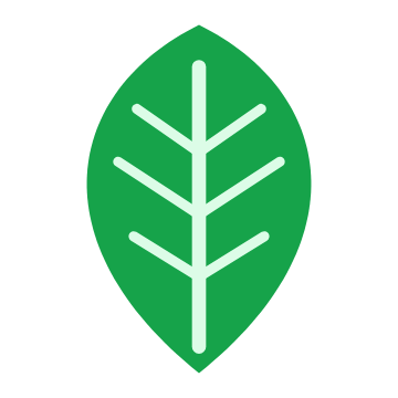 Original Leaf logo: a green leaf with pale veins