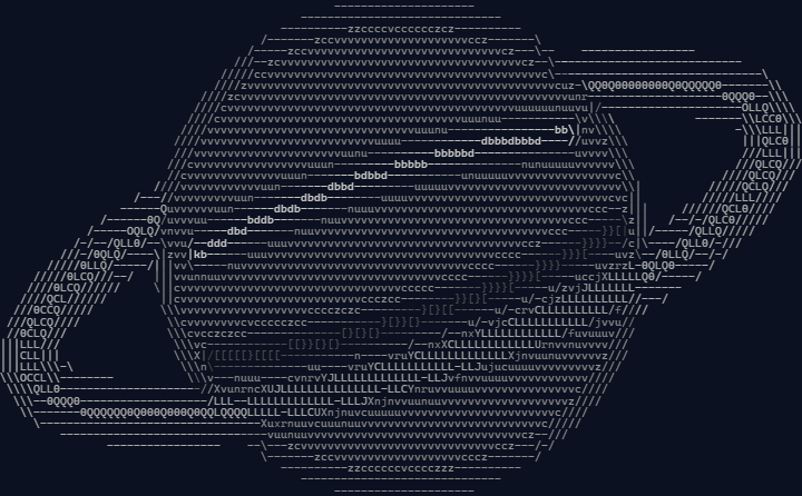 The Orbit logo as grayscale ASCII art