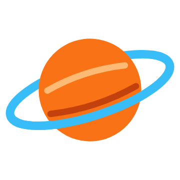 Original Orbit logo: an orange planet with a blue ring