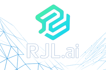 Original RJL.ai logo: a teal mark above the RJL.ai wordmark on a dark network background