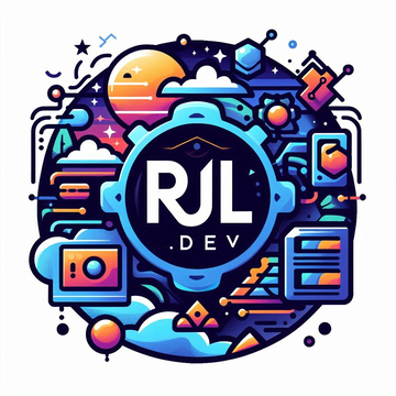Original RJL.dev badge: the letters RJL in a ring of colorful developer icons