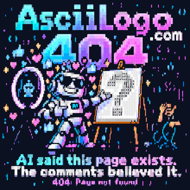The robot illustration in 256-color Quadrant blocks