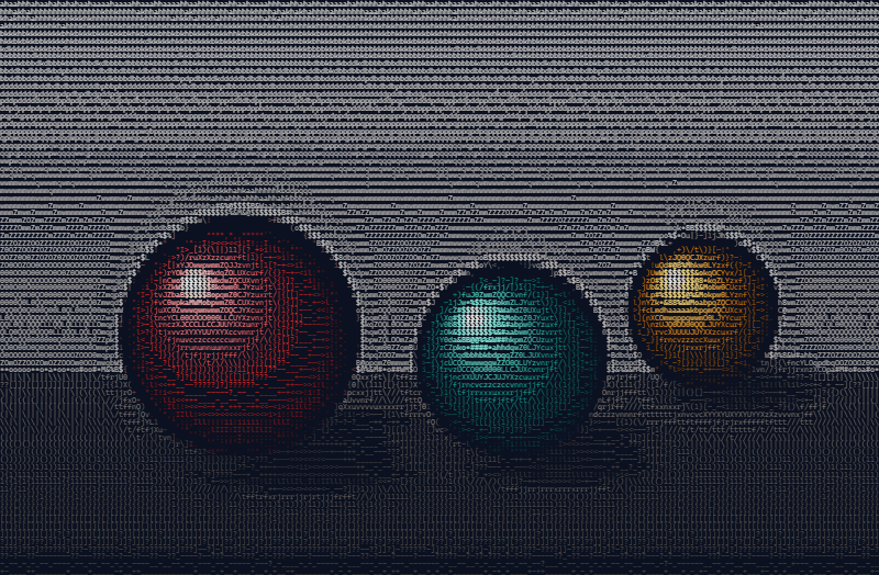 The spheres as color ASCII art with the Photo preset