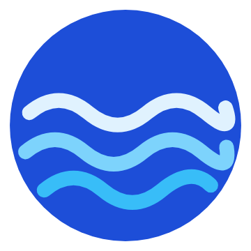 Original Wave logo: three waves in a blue circle