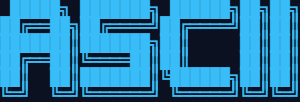 The word ASCII in the ANSI Shadow FIGlet font